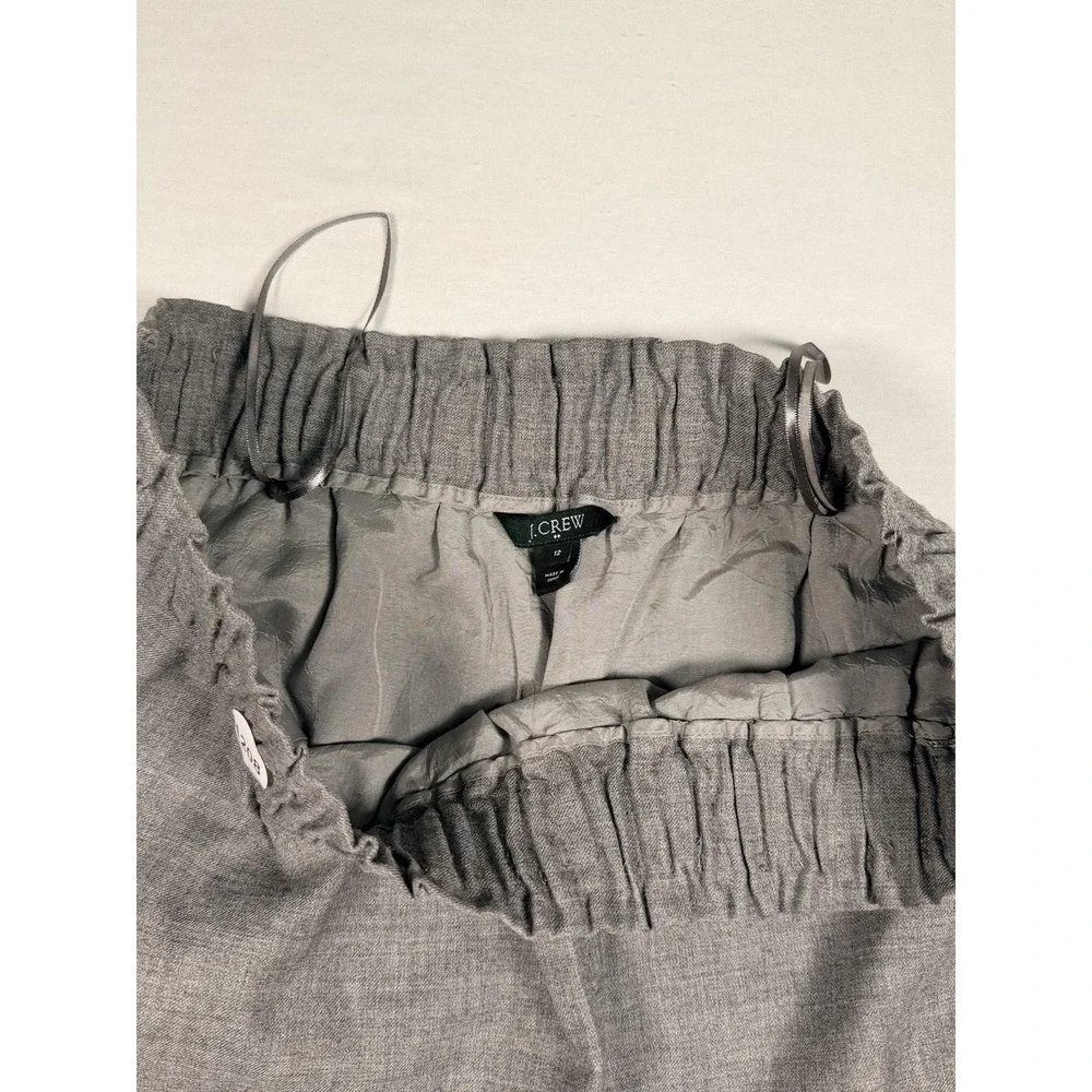 J.Crew Skirt Womens 12 Gray Wool Blend A-Line Pull On Mini Lined Pockets Casual